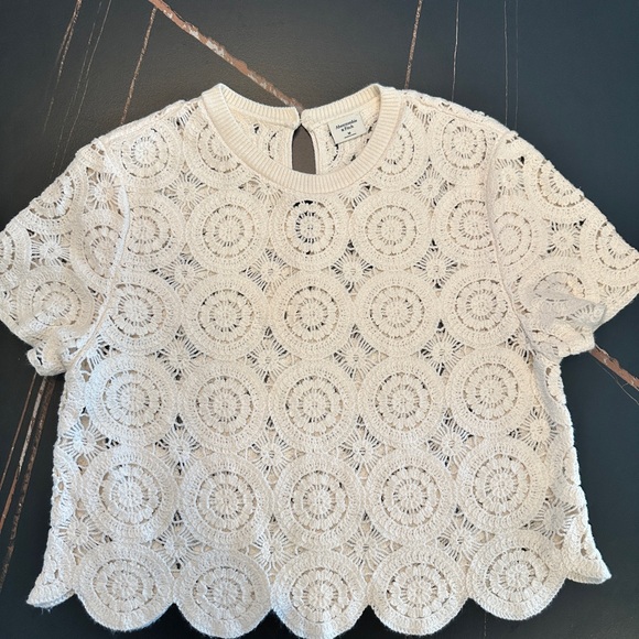 Abercrombie & Fitch White Crochet Women's Top - Picture 3 of 8